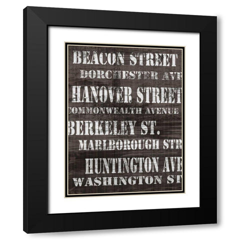 Streets of Boston II Black Modern Wood Framed Art Print with Double Matting by James, Andrea