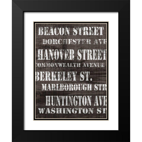 Streets of Boston II Black Modern Wood Framed Art Print with Double Matting by James, Andrea