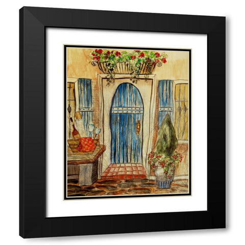 Greek CafT I Black Modern Wood Framed Art Print with Double Matting by Harrington, Danielle