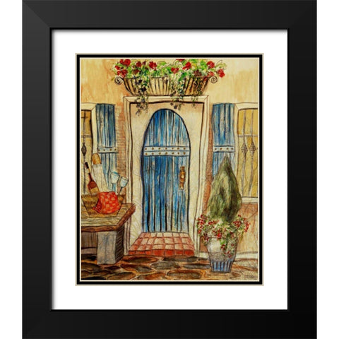 Greek CafT I Black Modern Wood Framed Art Print with Double Matting by Harrington, Danielle