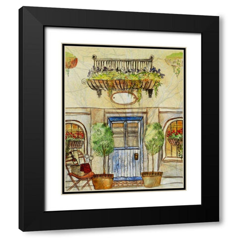 Greek CafT IV Black Modern Wood Framed Art Print with Double Matting by Harrington, Danielle