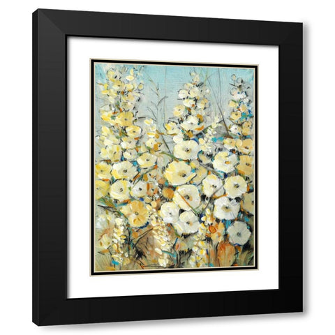 Cluster of Hollyhock I Black Modern Wood Framed Art Print with Double Matting by OToole, Tim