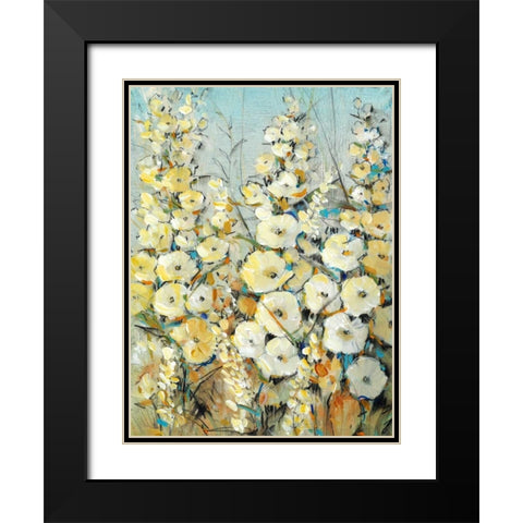 Cluster of Hollyhock I Black Modern Wood Framed Art Print with Double Matting by OToole, Tim