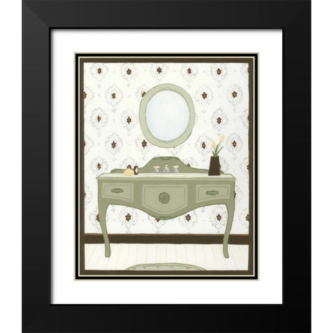 Parisian Bath II Black Modern Wood Framed Art Print with Double Matting by Vess, June Erica