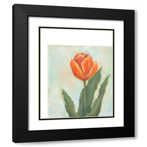 Painted Tulips IV Black Modern Wood Framed Art Print with Double Matting by Nichols, Liz