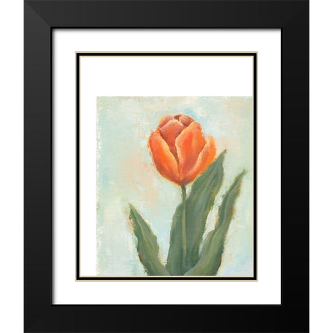 Painted Tulips IV Black Modern Wood Framed Art Print with Double Matting by Nichols, Liz