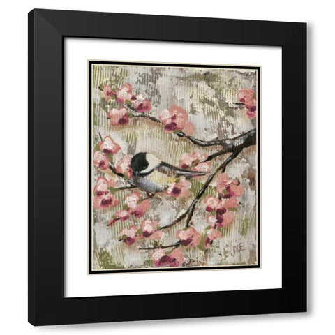 Cherry Blossom Bird II Black Modern Wood Framed Art Print with Double Matting by Reynolds, Jade