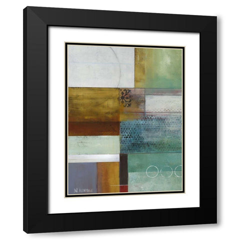 Cosmopolitan Abstract I Black Modern Wood Framed Art Print with Double Matting by Green-Aldridge, W.