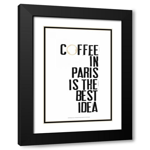 Drinks in Paris I Black Modern Wood Framed Art Print with Double Matting by Velasquez, Deborah