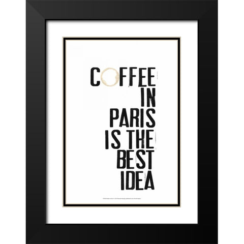 Drinks in Paris I Black Modern Wood Framed Art Print with Double Matting by Velasquez, Deborah