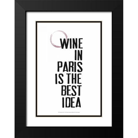 Drinks in Paris II Black Modern Wood Framed Art Print with Double Matting by Velasquez, Deborah