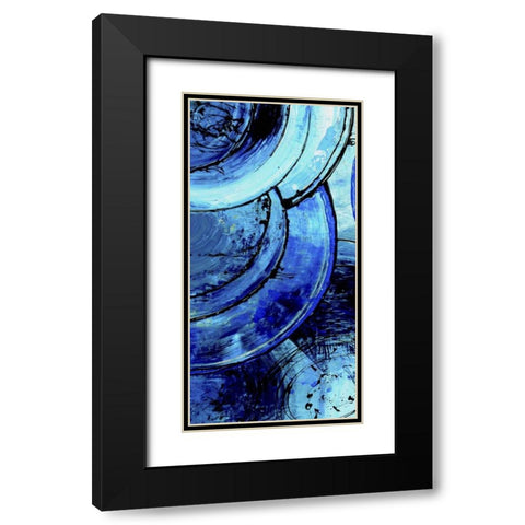 Blue Moons I Black Modern Wood Framed Art Print with Double Matting by Ashley, Erin