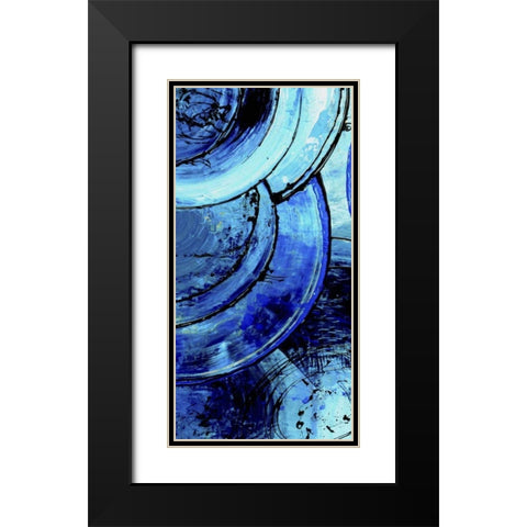 Blue Moons I Black Modern Wood Framed Art Print with Double Matting by Ashley, Erin