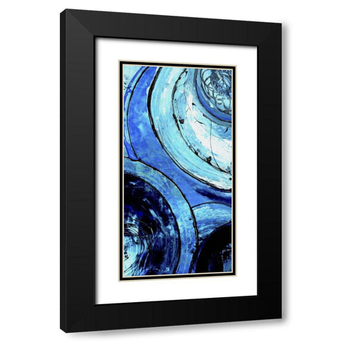 Blue Moons II Black Modern Wood Framed Art Print with Double Matting by Ashley, Erin