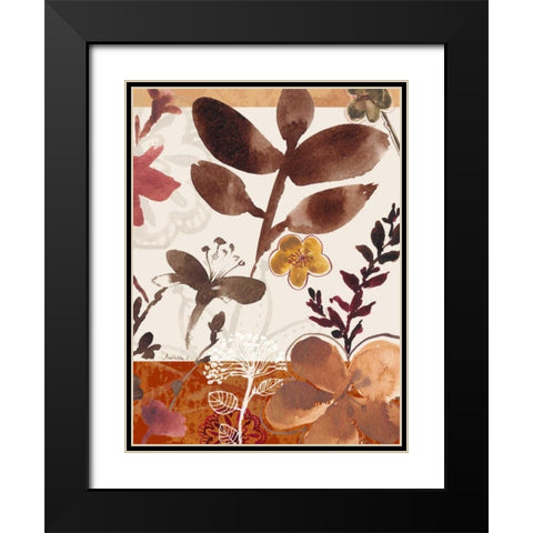 Modern Flowers II Black Modern Wood Framed Art Print with Double Matting by Cohen, Marietta
