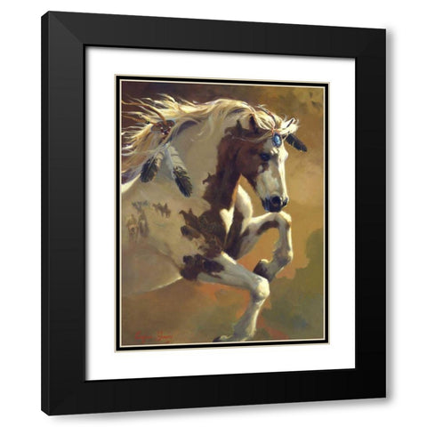 Wild Heart Black Modern Wood Framed Art Print with Double Matting by Hawley, Carolyne