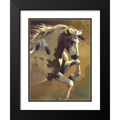 Wild Heart Black Modern Wood Framed Art Print with Double Matting by Hawley, Carolyne