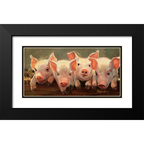 The Big Squeeze Black Modern Wood Framed Art Print with Double Matting by Hawley, Carolyne