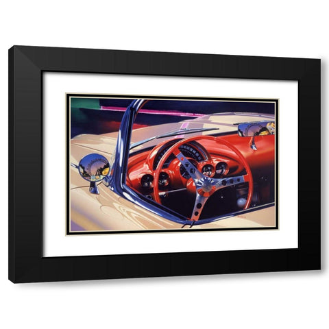 58 Corvette Black Modern Wood Framed Art Print with Double Matting by Reynolds, Graham