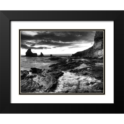 Rushing Tides Black Modern Wood Framed Art Print with Double Matting by Nalbandian, Nish