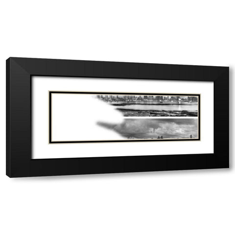 2-Up Skyscape City Panorama Black Modern Wood Framed Art Print with Double Matting by Nalbandian, Nish