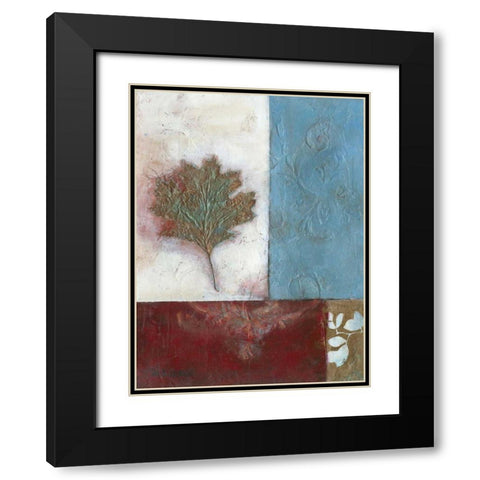 Painterly Leaf Collage II Black Modern Wood Framed Art Print with Double Matting by Green-Aldridge, W.