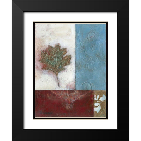 Painterly Leaf Collage II Black Modern Wood Framed Art Print with Double Matting by Green-Aldridge, W.