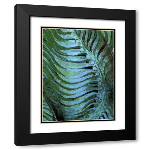 Emerald Feathering II Black Modern Wood Framed Art Print with Double Matting by Harrington, Danielle