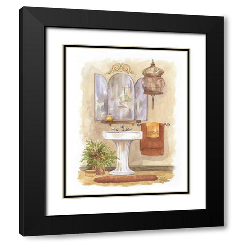 Watercolor Bath in Spice I Black Modern Wood Framed Art Print with Double Matting by Van Dijk, Jerianne