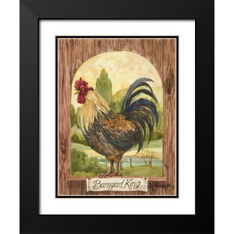Barnyard King Black Modern Wood Framed Art Print with Double Matting by Van Dijk, Jerianne