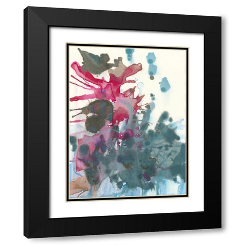 Sea Splotch Black Modern Wood Framed Art Print with Double Matting by Fuchs, Jodi