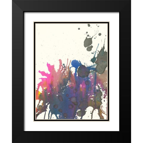 Exuberant Splotch Black Modern Wood Framed Art Print with Double Matting by Fuchs, Jodi