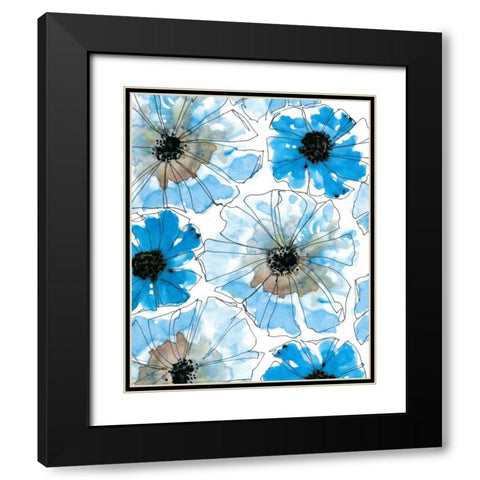Water Blossoms I Black Modern Wood Framed Art Print with Double Matting by Velasquez, Deborah