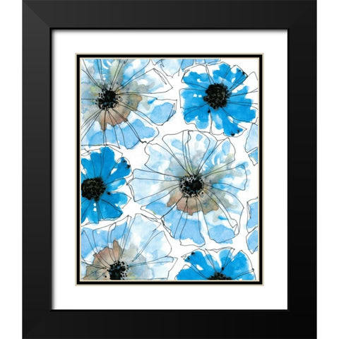 Water Blossoms I Black Modern Wood Framed Art Print with Double Matting by Velasquez, Deborah