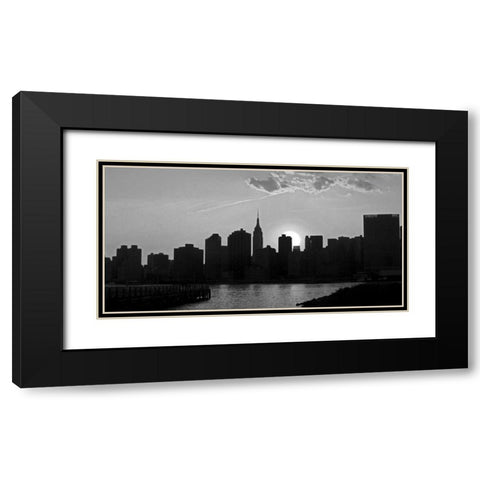 Panorama of NYC I Black Modern Wood Framed Art Print with Double Matting by Pica, Jeff