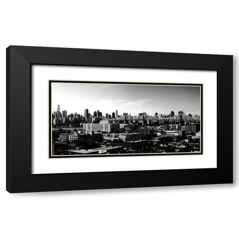 Panorama of NYC II Black Modern Wood Framed Art Print with Double Matting by Pica, Jeff