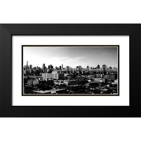 Panorama of NYC II Black Modern Wood Framed Art Print with Double Matting by Pica, Jeff