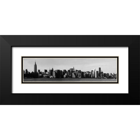 Panorama of NYC VIII Black Modern Wood Framed Art Print with Double Matting by Pica, Jeff