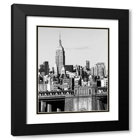 NYC Skyline II Black Modern Wood Framed Art Print with Double Matting by Pica, Jeff