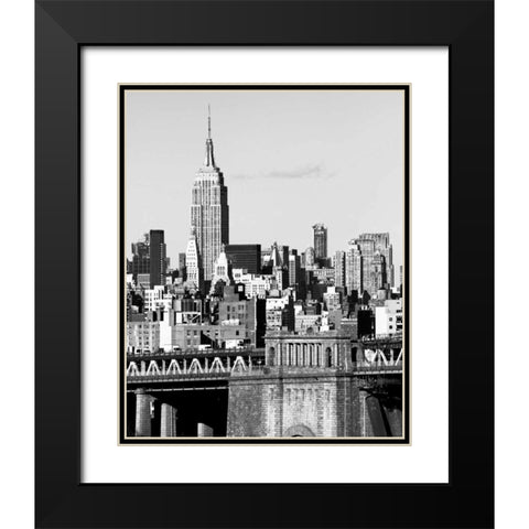 NYC Skyline II Black Modern Wood Framed Art Print with Double Matting by Pica, Jeff