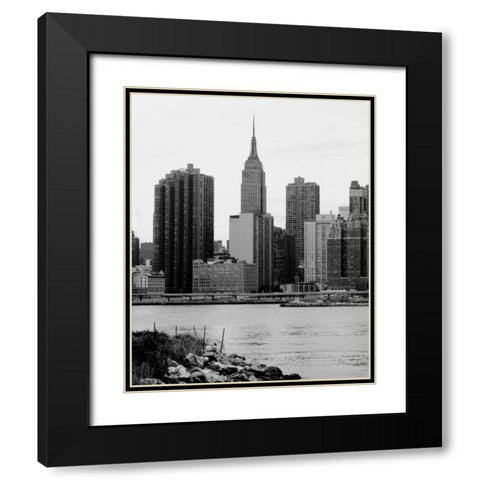 NYC Skyline III Black Modern Wood Framed Art Print with Double Matting by Pica, Jeff