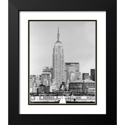 NYC Skyline IV Black Modern Wood Framed Art Print with Double Matting by Pica, Jeff