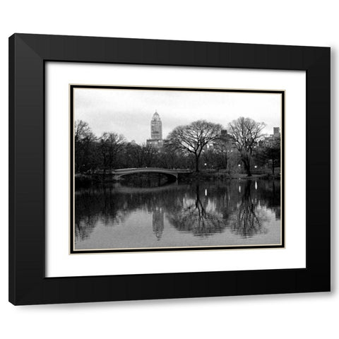 NYC Skyline V Black Modern Wood Framed Art Print with Double Matting by Pica, Jeff