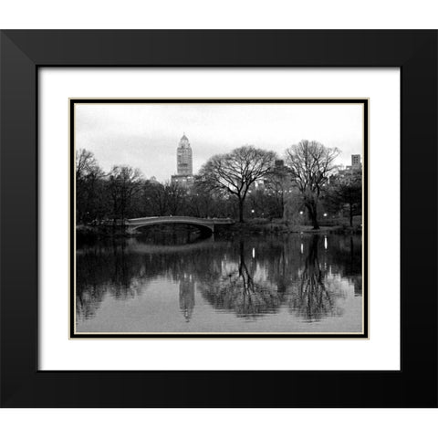 NYC Skyline V Black Modern Wood Framed Art Print with Double Matting by Pica, Jeff