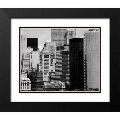 NYC Skyline VIII Black Modern Wood Framed Art Print with Double Matting by Pica, Jeff