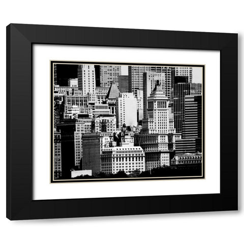 NYC Skyline IX Black Modern Wood Framed Art Print with Double Matting by Pica, Jeff