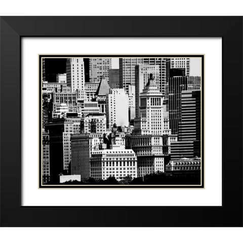 NYC Skyline IX Black Modern Wood Framed Art Print with Double Matting by Pica, Jeff