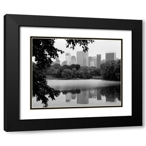 NYC Skyline X Black Modern Wood Framed Art Print with Double Matting by Pica, Jeff