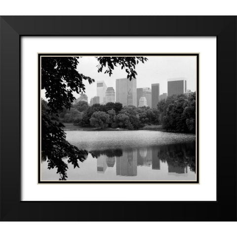 NYC Skyline X Black Modern Wood Framed Art Print with Double Matting by Pica, Jeff