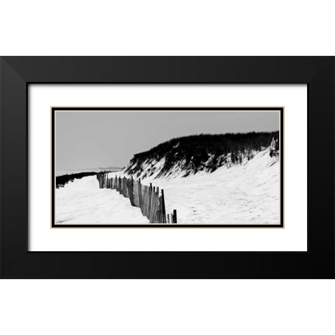 Shore Panorama I Black Modern Wood Framed Art Print with Double Matting by Pica, Jeff
